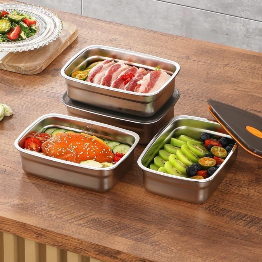 [6 Krabic + 🎁3 Zdarma] Krabice na potraviny z nerezové oceli 316 (20*14*5 cm)