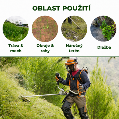 Žací hlava pro sekačku má 6 spletených ramen z odolného ocelového drátu