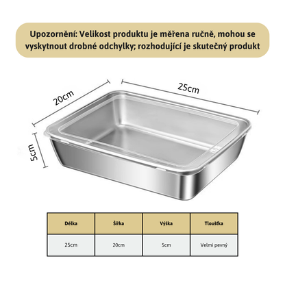 Nádoba na potraviny z nerezové oceli 304 – Dlouhotrvající čerstvost a maximální bezpečnost (25×20×5 cm)