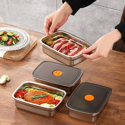 [6 Krabic + 🎁3 Zdarma] Krabice na potraviny z nerezové oceli 316 (20*14*5 cm)