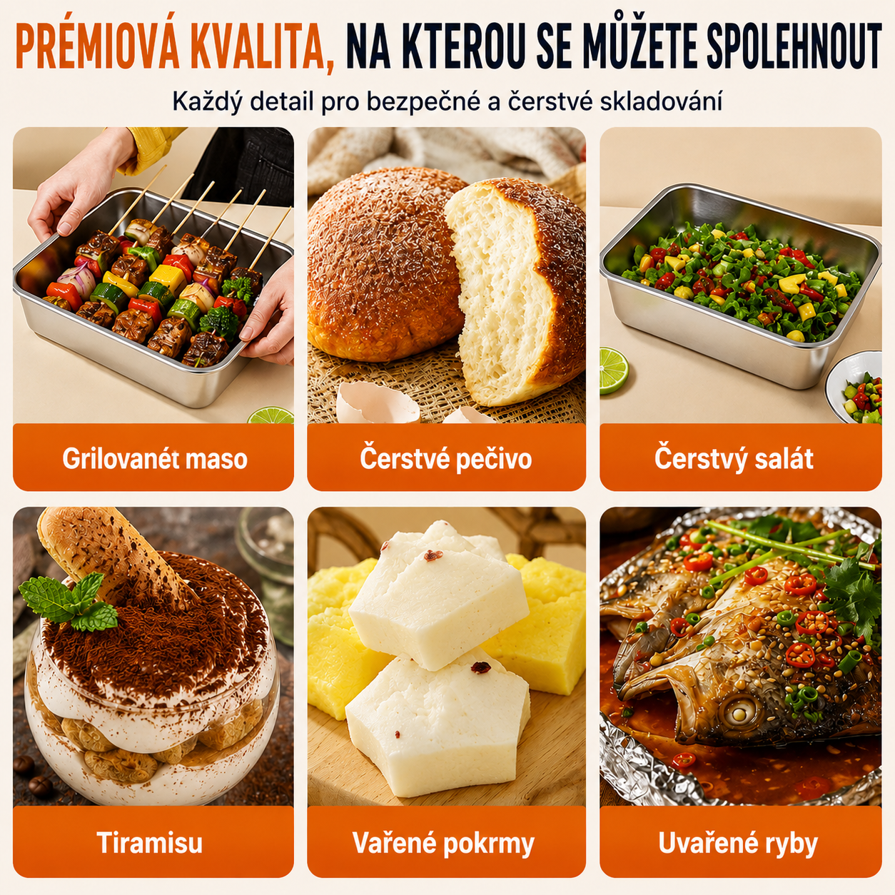 6 + 🎁3 ZDARMA | Potravinové Dózy Z Nerezové Oceli 316 –  Kompaktní, těsné, bez BPA