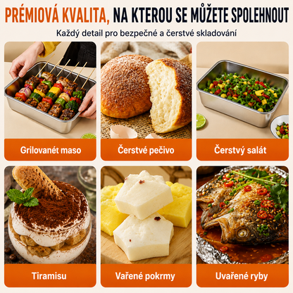 6 + 🎁3 ZDARMA | Potravinové Dózy Z Nerezové Oceli 316 –  Kompaktní, těsné, bez BPA