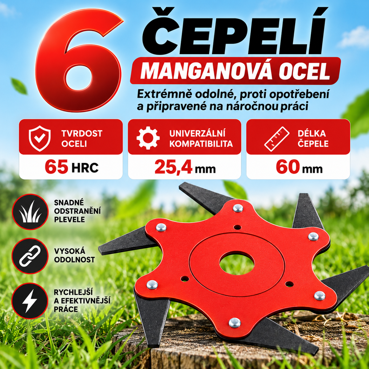 Sada Žacího Kotouče 6 Čepelí z Manganové Oceli | 7 PŘÍSLUŠENSTVÍ
