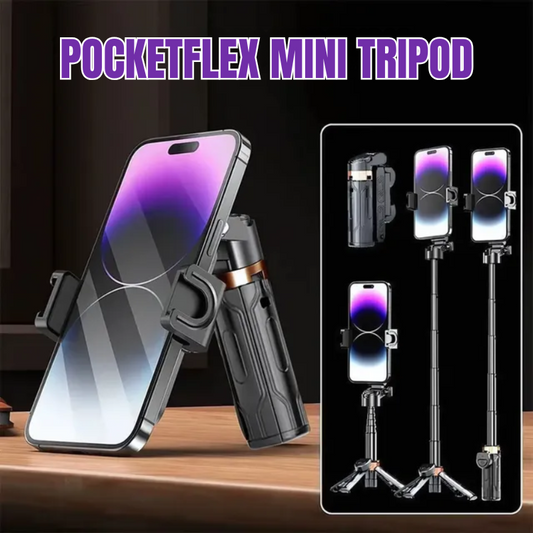 Pocketflex Mini Tripod 2025 📷 Stativ a selfie tyč 3 v 1 s dálkovým ovládáním Bluetooth pro zachycení nezapomenutelných okamžiků