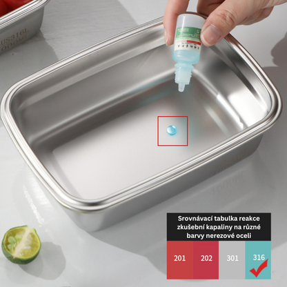 [🎁 Sada 6+3 zdarma] Velká Antibakteriální Vzduchotěsná Dóza Na Potraviny Z Nerezové Oceli - 1000 ml (19 x 14 x 6 cm)