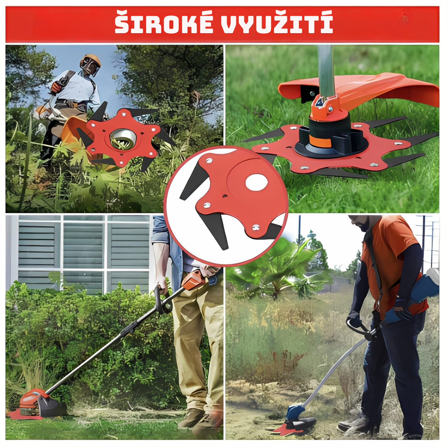 Žací kotouč na trávu se 6 ocelovými zuby (příslušenství součástí balení)