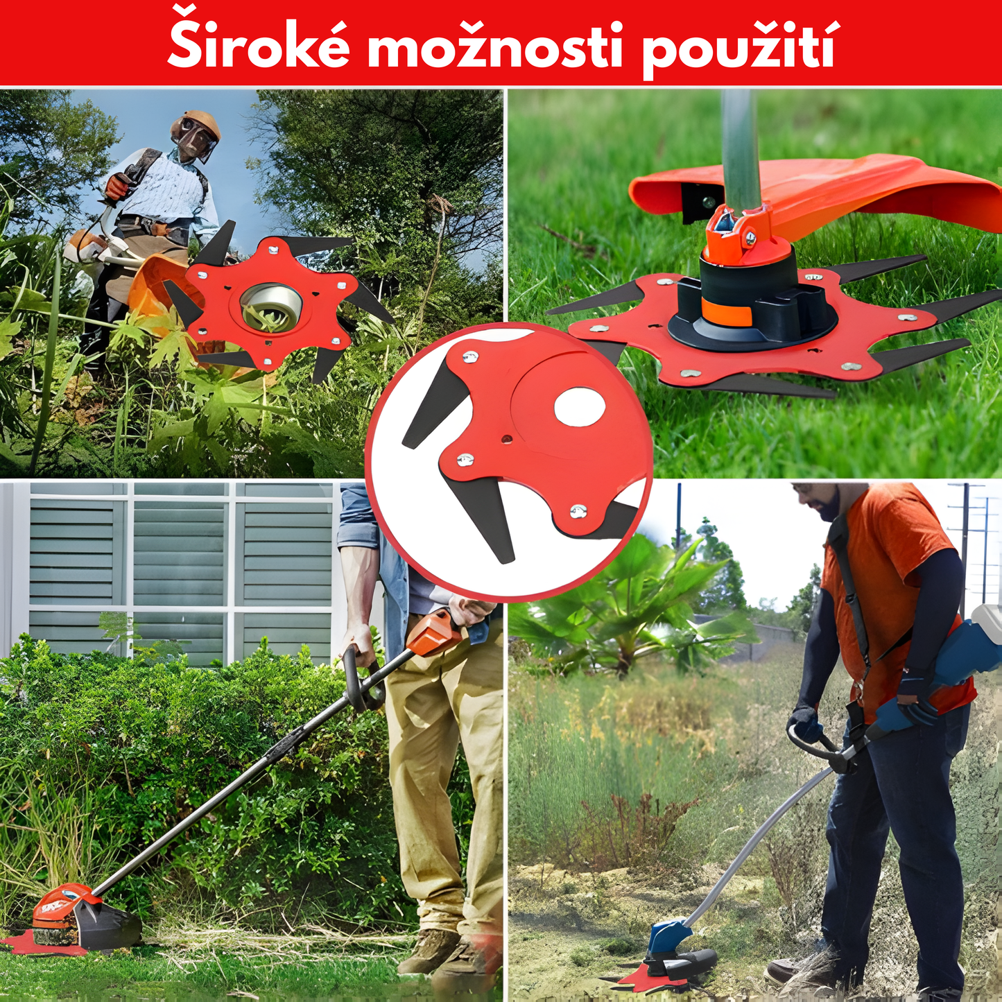 Žací kotouč na trávu se 6 ocelovými zuby (včetně příslušenství)