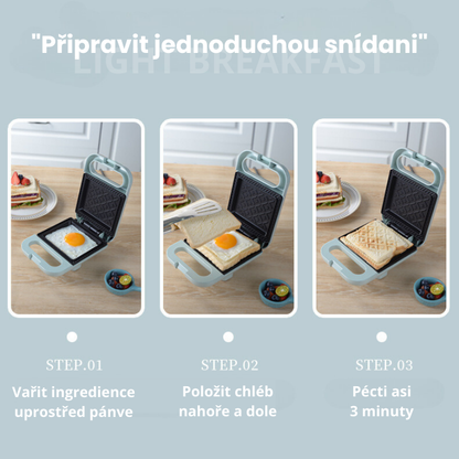 Kompaktní a nepřilnavý sendvičovač s výkonem 650W