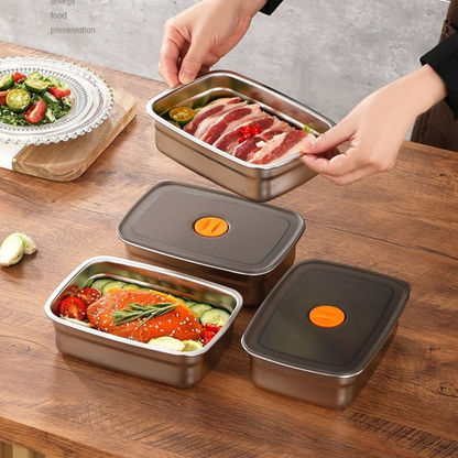 🍱 Nádoba na potraviny z nerezové oceli 316 s vakučním víkem – 1000 ml (19*13,5*5,5cm)
