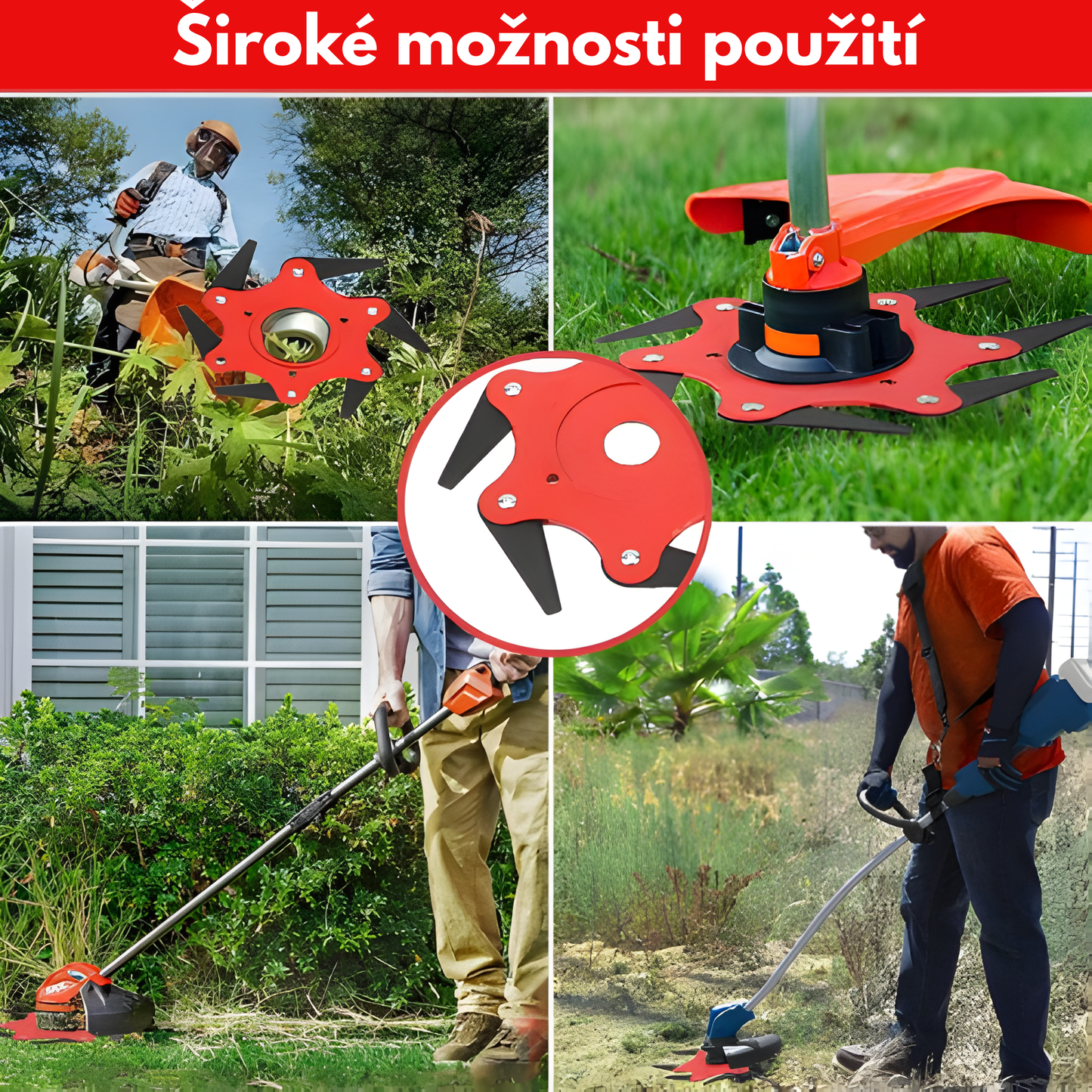 Žací kotouč na trávu se 6 ocelovými zuby (včetně příslušenství)