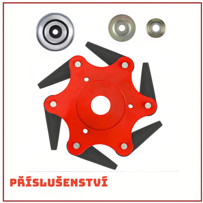 Žací kotouč na trávu se 6 ocelovými zuby (příslušenství součástí balení)