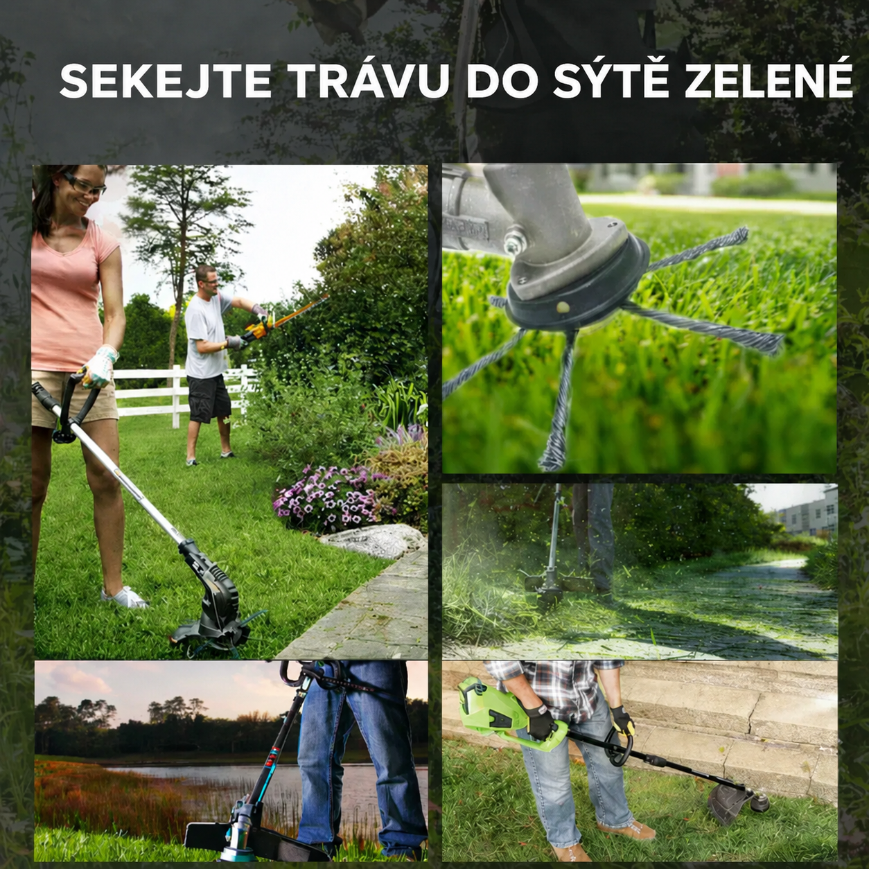 6drátová ocelová žací hlava pro křovinořez – na hustou trávu a plevel