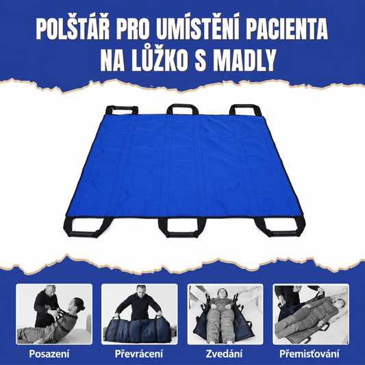 Přenosová podložka pro pacienty se 6 zesílenými madly – vhodná pro seniory a domácí péči