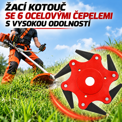 Žací kotouč na trávu se 6 ocelovými zuby (příslušenství součástí balení)