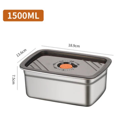 Antibakteriální Vakuová Nádoba Na Potraviny Z Nerezové Oceli, Velká Velikost 1500ml (19x4x8 cm)