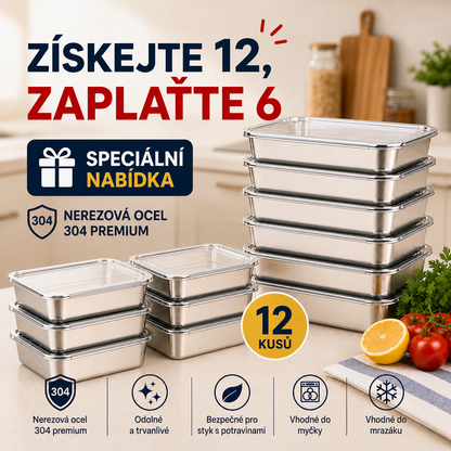 Vezměte si 12, Zaplatíte Za 6 | Sada Nádob z Nerezové Oceli 304 (Vzduchotěsné, 2000ML)