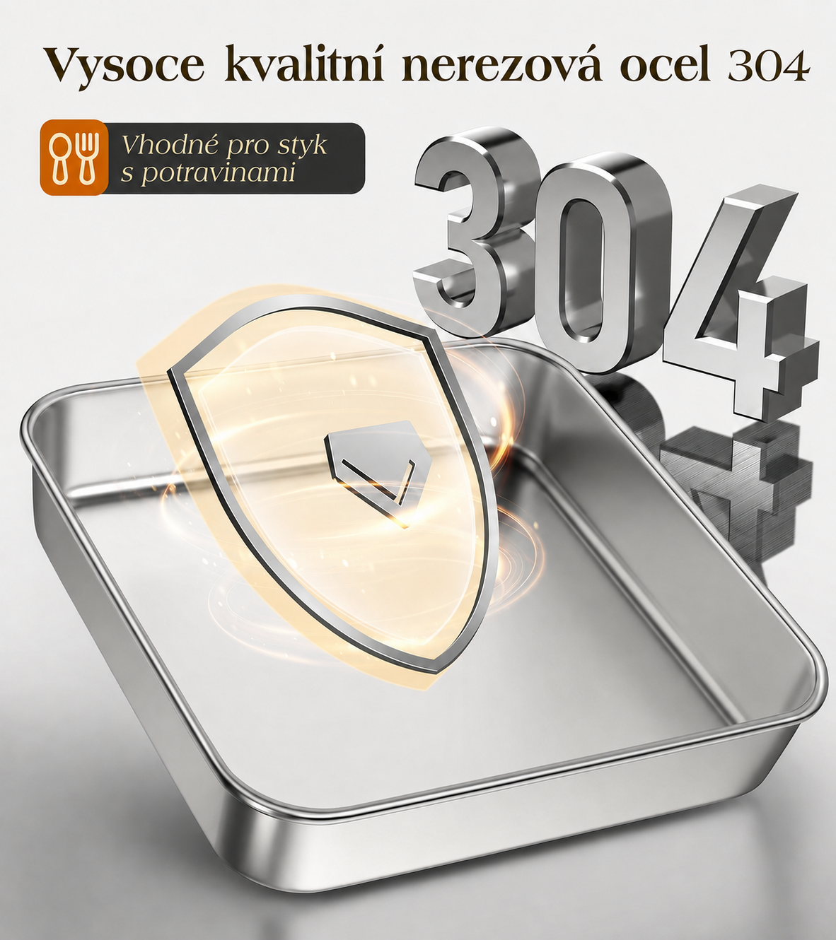 NEREZOVÁ NÁDOBA NA POTRAVINY SUS304 – 2400 ML – 25 × 20 × 6 CM