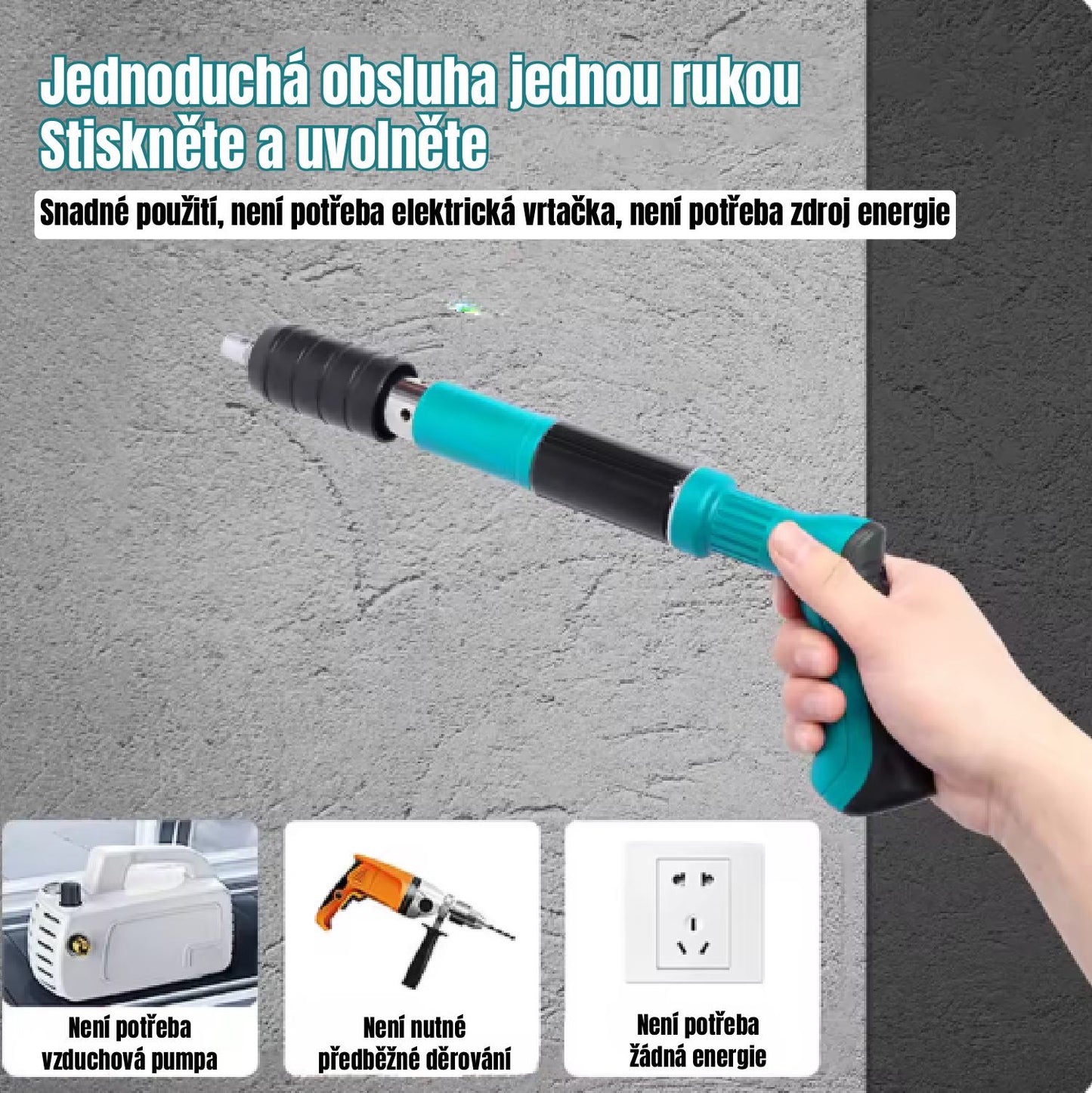 [10 ks hřebíků zdarma] Hřebíkovačka Na Beton, Mini Přenosná.