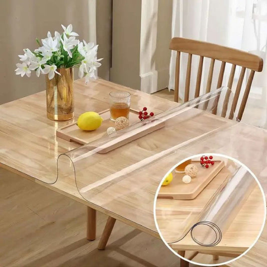 Průhledný PVC ubrus odolný vůči teplu, měkké sklo, silný plast, voděodolný a odolný proti oleji (60*120cm)