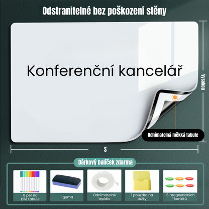 Magnetická Držící Fólie Na Zeď, Nálepka, Bílá Tabule, Malá Suchá Stíratelná Samolepicí Magnetická Bílá Tabule