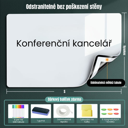 Magnetická Držící Fólie Na Zeď, Nálepka, Bílá Tabule, Malá Suchá Stíratelná Samolepicí Magnetická Bílá Tabule