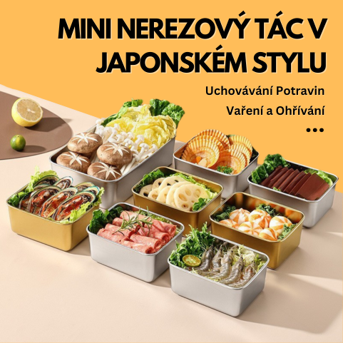 🎄SLEVA 70% | Mini Nerezový Tác V Japonském Stylu (13x10x5cm) (NEW)