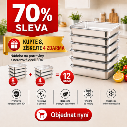 ⚜️ Nádoba Z Nerezové Oceli 304 — 2000ML | Uchovává Jídlo Čerstvé Až 30 Dní