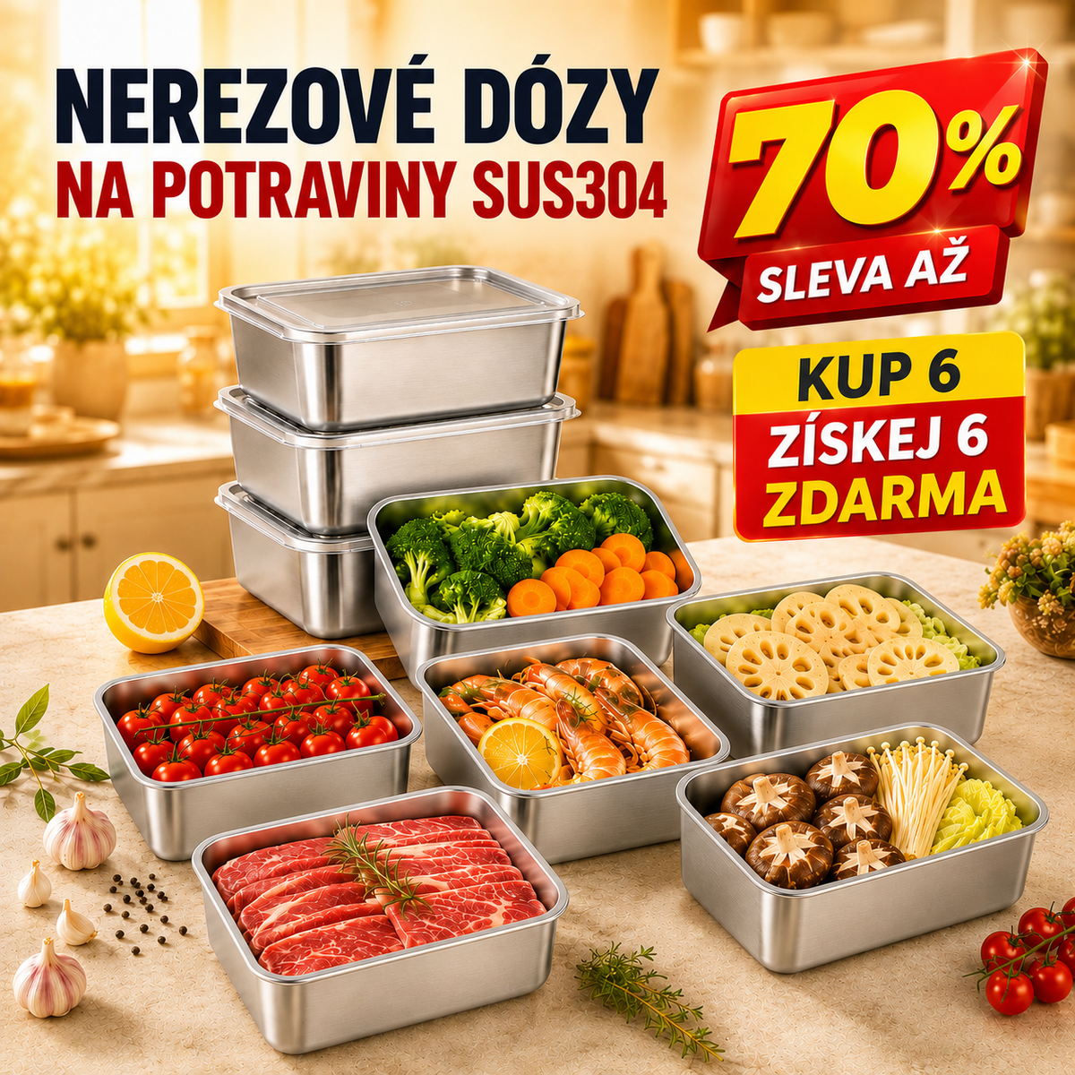 70% SLEVA | Nerezová Nádoba Na Potraviny V Japonském Stylu (13x10x5 cm)