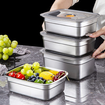 [🎁 Sada 6+3 zdarma] Antibakteriální Vakuová Nádoba Na Potraviny Z Nerezové Oceli, Velká Velikost 1500ml (19 x 14 x 8 cm)