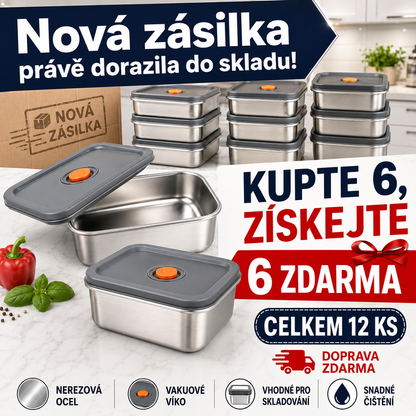 Nádoba z nerezové oceli 316 o objemu 1000 ml – Bezpečné a praktické řešení pro uchovávání potravin (19 × 14 × 6 cm)