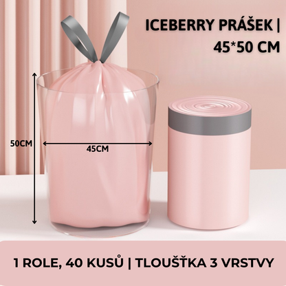 Růžový stahovací odpadkový pytel Iceberry