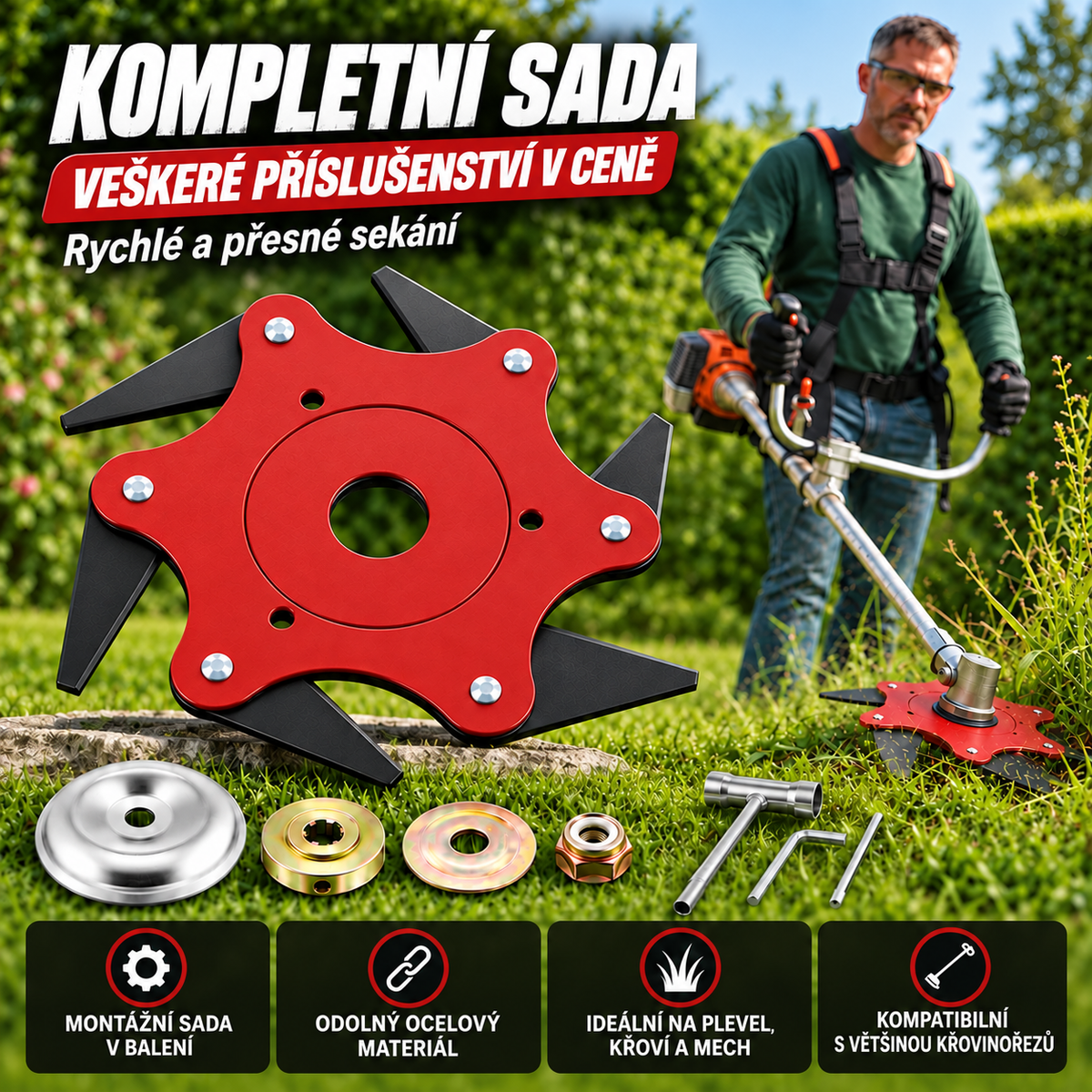 Sada Žacího Kotouče 6 Čepelí z Manganové Oceli | 7 PŘÍSLUŠENSTVÍ