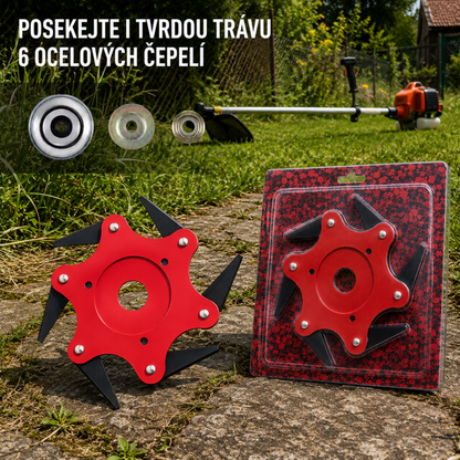 Žací kotouč na trávu se 6 ocelovými zuby (včetně příslušenství)