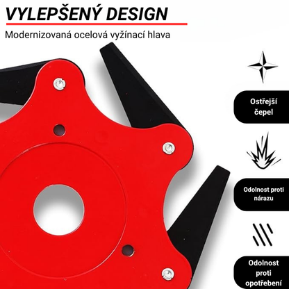 Řezací hlava má 6 super odolných čepelí z manganové oceli (příslušenství je součástí balení)