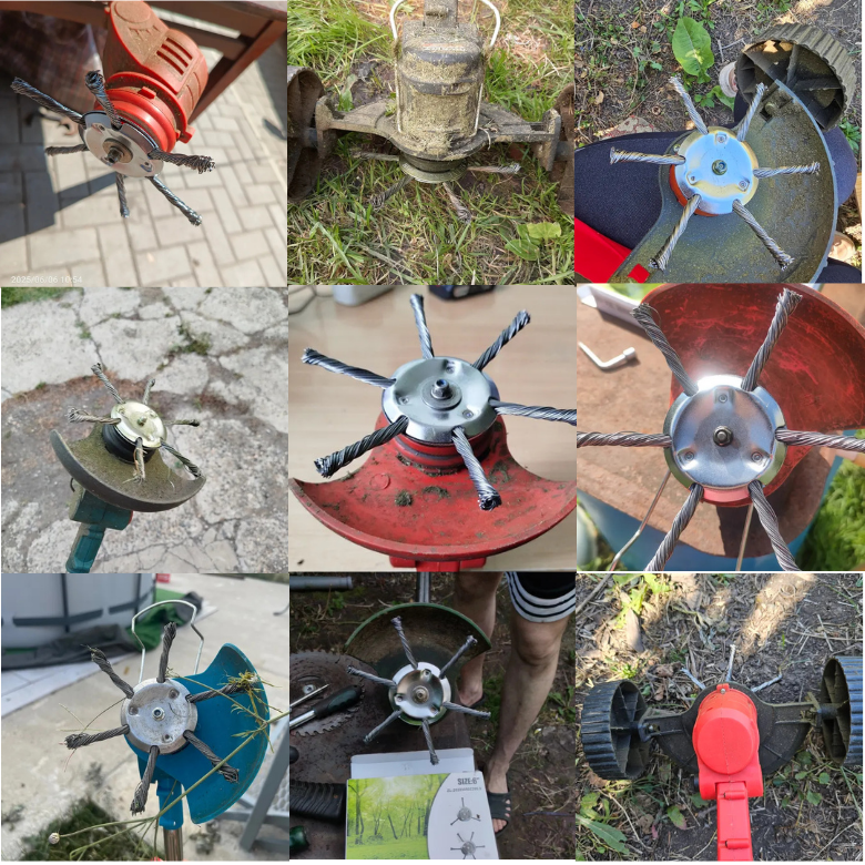 ⚡ Hlava sekačky má 6 větví pletených ze silného ocelového drátu