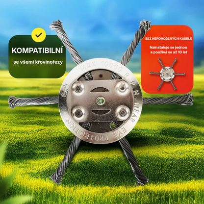 ⚡ Hlava sekačky má 6 větví pletených ze silného ocelového drátu