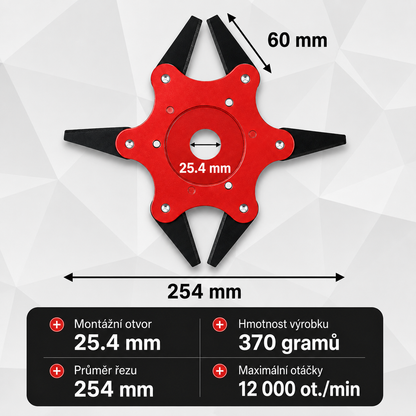 6Blade – Žací hlava se 6 čepelemi z manganové oceli