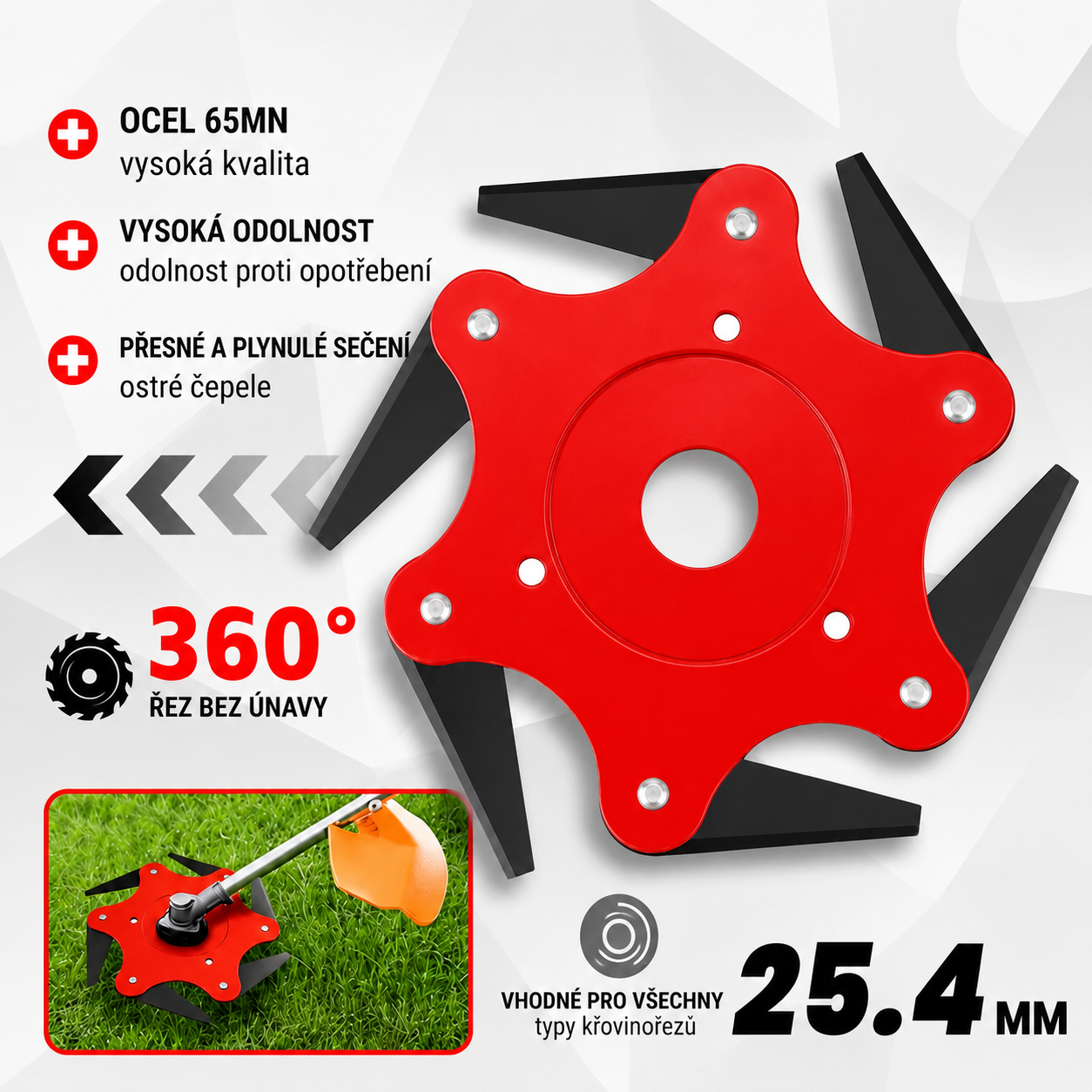 6Blade – Žací hlava se 6 čepelemi z manganové oceli