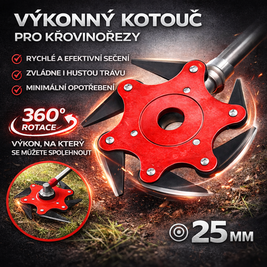⚡ Řezací hlava má 6 super odolných čepelí z manganové oceli (příslušenství je součástí balení)