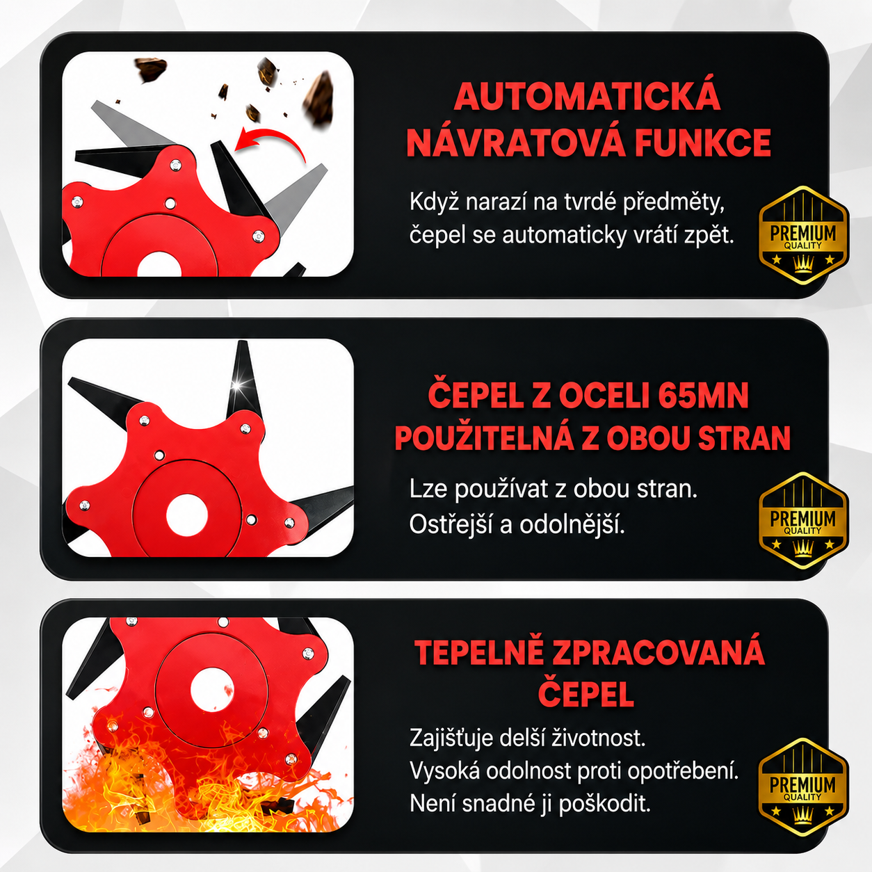 6Blade – Žací hlava se 6 čepelemi z manganové oceli