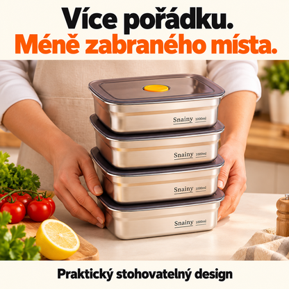 Vakuová dóza na potraviny z nerezové oceli 316 (19 × 14 × 6 cm)