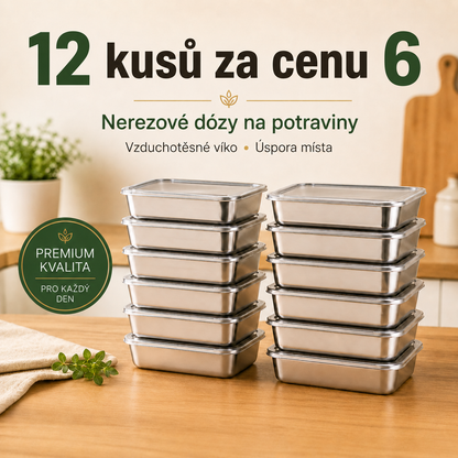 12 kusů za cenu 6 | Nerezové dózy na potraviny 304, 2000 ml