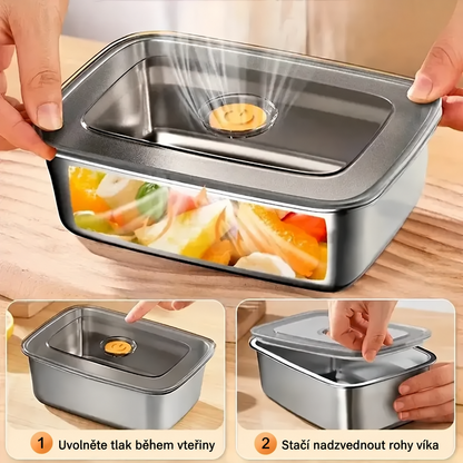 Nádoba z nerezové oceli 316 o objemu 1000 ml – Bezpečné a praktické řešení pro uchovávání potravin (19 × 14 × 6 cm)