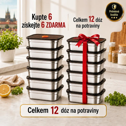 ✨ [🎁ZÍSKEJTE 12, ZAPLAŤTE 6] Potravinové Dózy Z Nerezové Oceli 316 ( Velká velikost – 1000 ml)