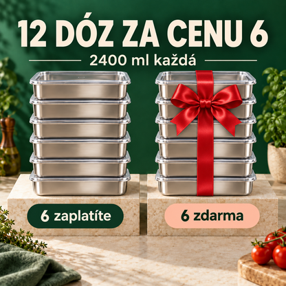 [🎉AKCE 12 ZA CENU 6] Nerezová Potravinová Dóza 304 S Víkem – 2400 ML