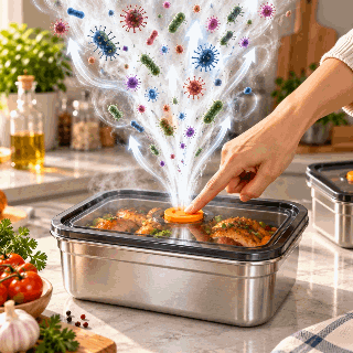 [🎁ZÍSKEJTE 12, ZAPLAŤTE 6] Potravinové Dózy Z Nerezové Oceli 316 ( VELKÁ VELIKOST – 1500 ML)