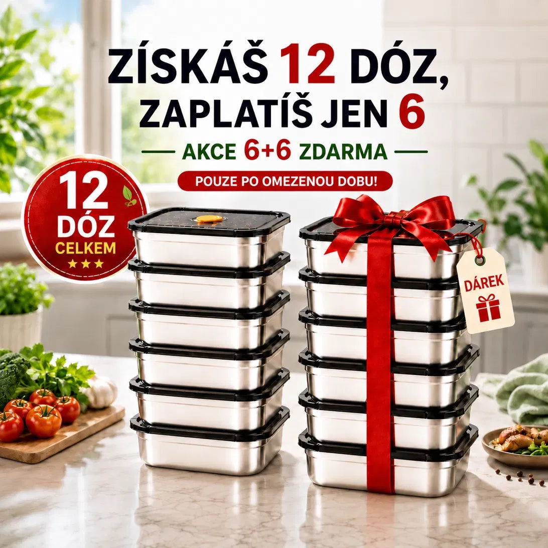 [🎁ZÍSKEJTE 12, ZAPLAŤTE 6] Potravinové Dózy Z Nerezové Oceli 316 –  Kompaktní, těsné, bez BPA