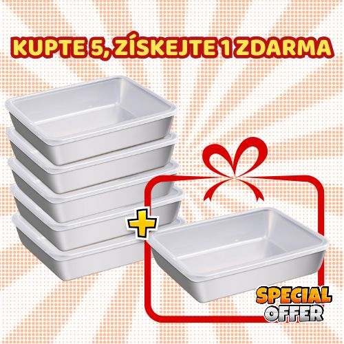 [Set 6 + 🎁 3 ZDARMA] S304 Nerezový Tác Na Jídlo (25x20x6cm)