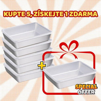 [Set 6 + 🎁 3 ZDARMA] S304 Nerezový Tác Na Jídlo (25x20x6cm)