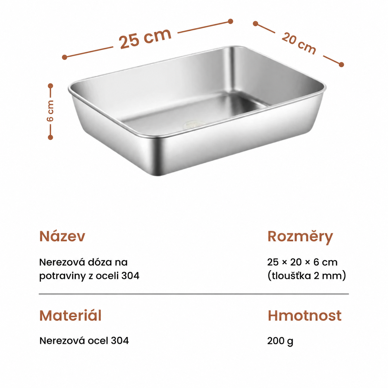 12 kusů za cenu 6 | Nerezové dózy na potraviny 304, 2000 ml